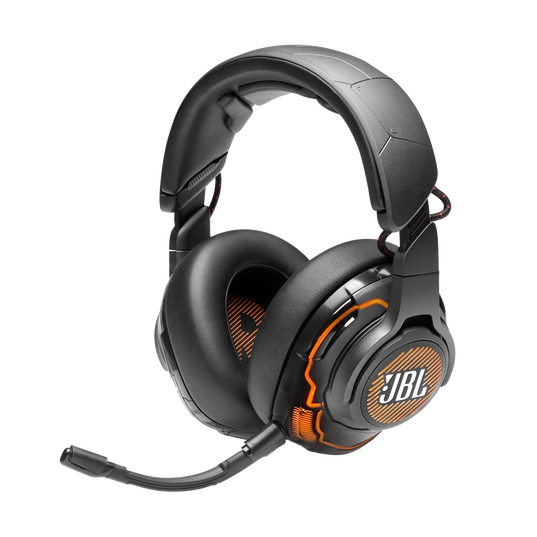 JBL Quantum ONE - Black - USB Wired Over-Ear Professional PC Gaming Headset with Head-Tracking Enhanced QuantumSPHERE 360 - Hero